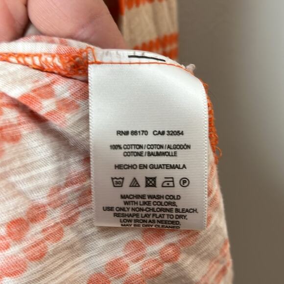 Orange and tan Striped Women's Top Medium - Picture 3 of 5